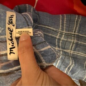 Michael Stars blue plaid scarf